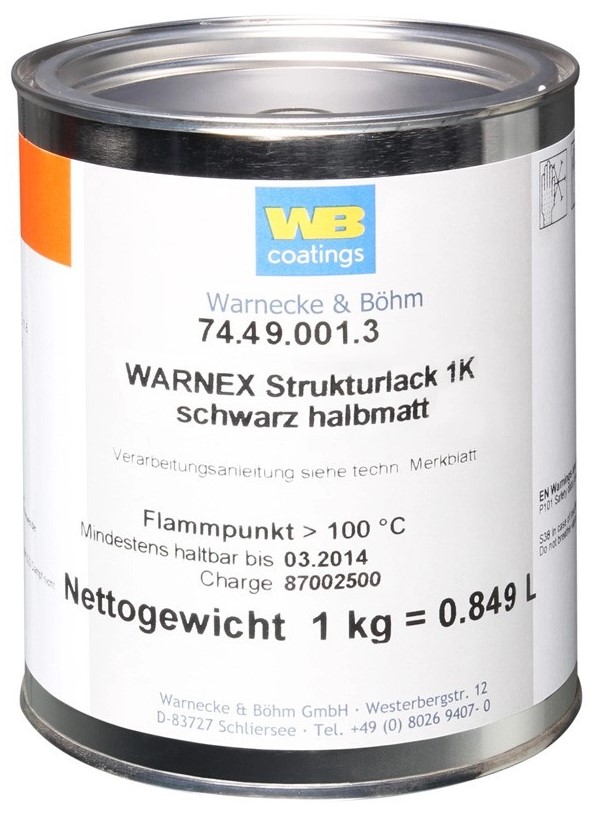 0131 Tekstur Maling 1kg   Sort fra Warnex