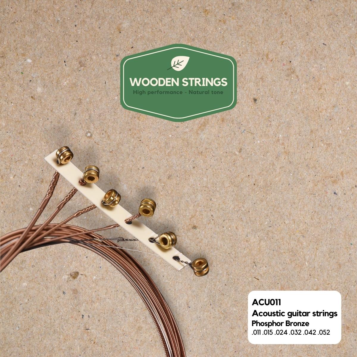 Acu011 Western Guitar Strenge, 011 052 fra Wooden Strings