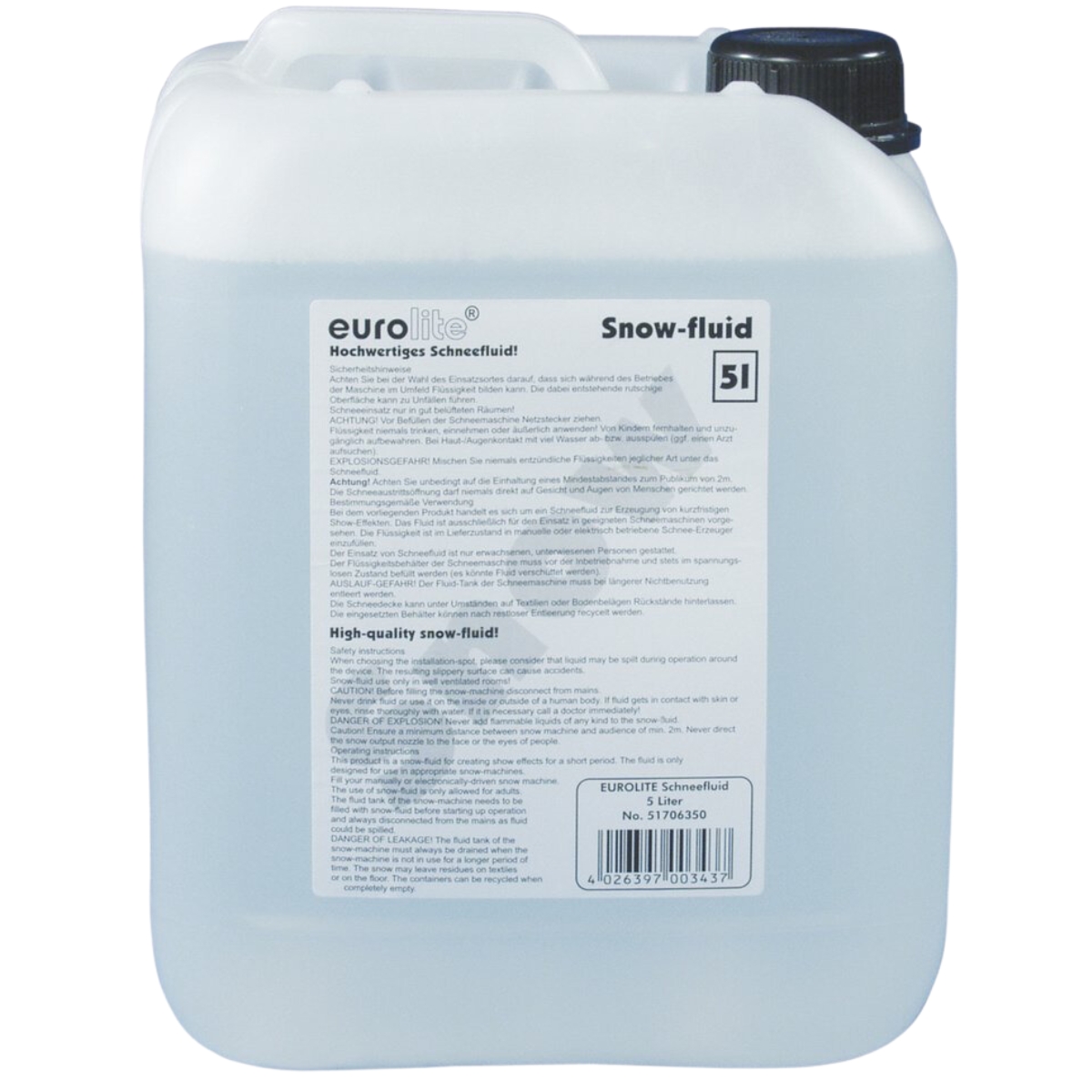 Væske Til Snemaskiner, 5 Liter fra Eurolite
