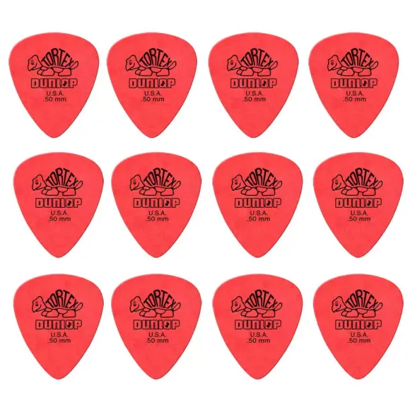 418p.50 Tortex Plektre   12 Stk. Pakke fra Dunlop