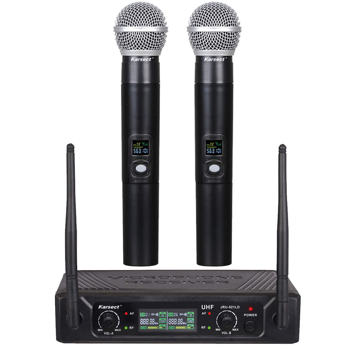 Jru 521ld Ht 527c Kabelloses 2 X Handmikrofon Set fra Karsect