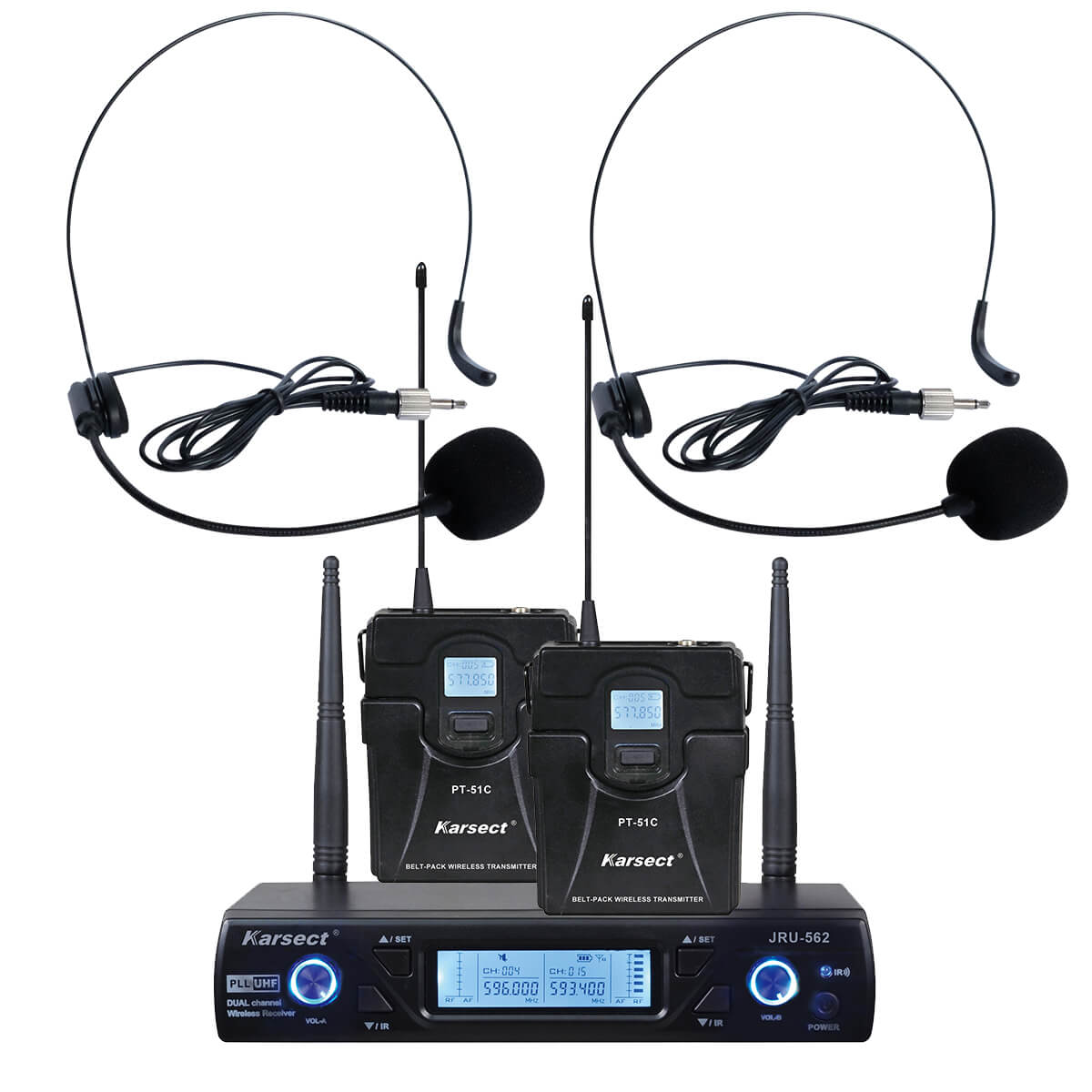 Jru 562 Pt 51c Ht 11a Kabelloses 2 X Headset Mikrofon Set fra Karsect