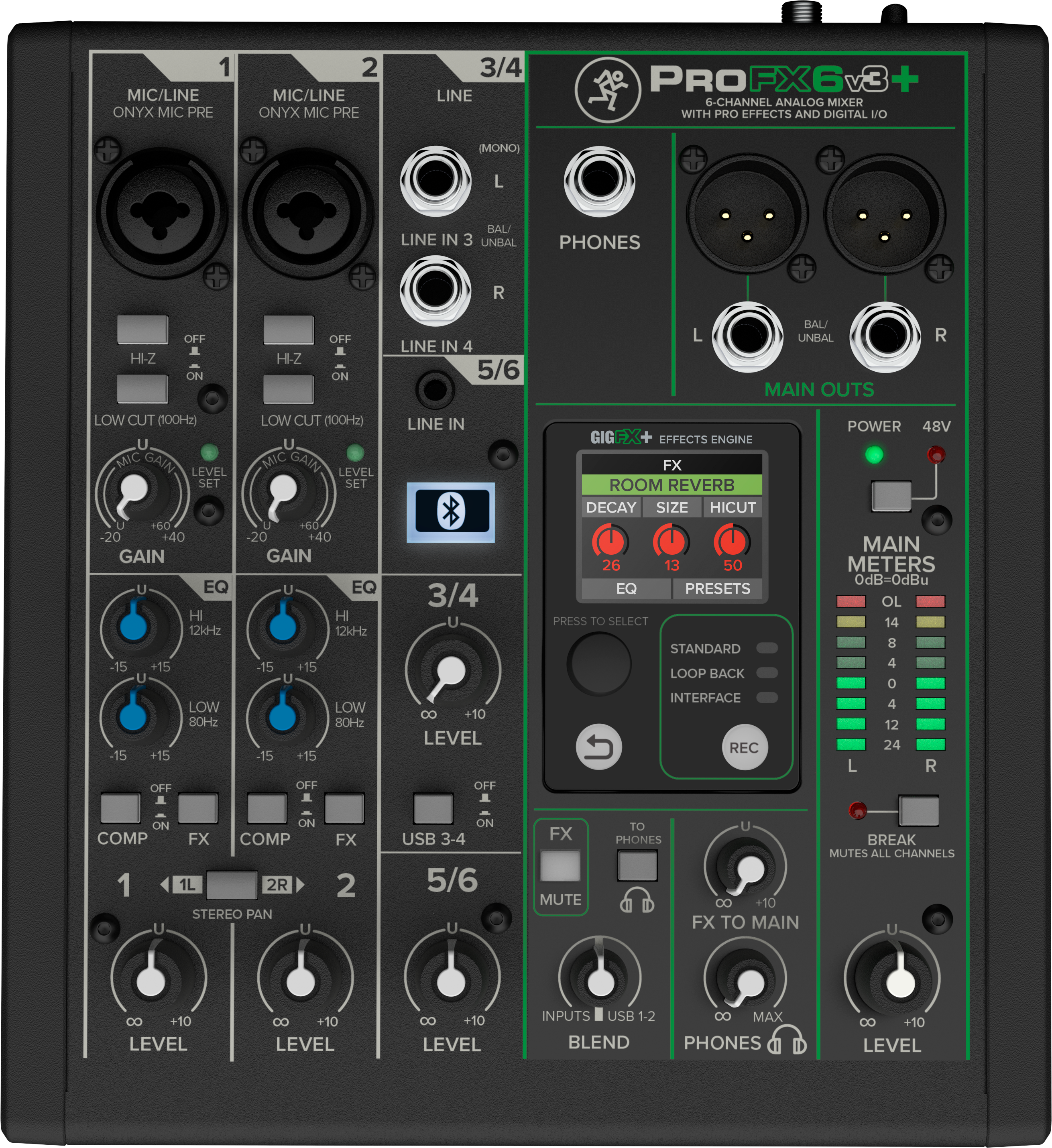 Profx6v3+   6 Kanals Mixer Med Fx And Usb fra Mackie