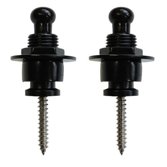 Strap Lock Set Black Guitar Remlås Sort fra Richter