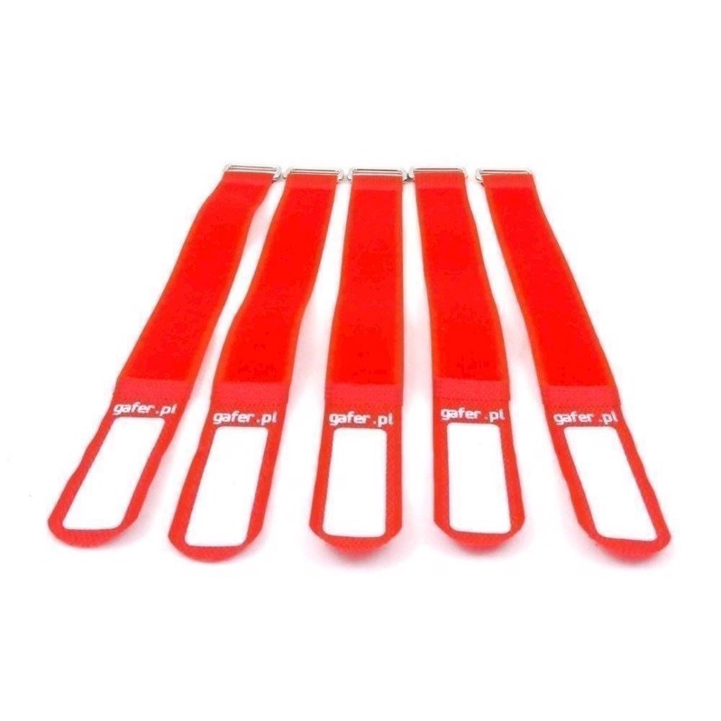 Tie Straps 25x400mm 5 Pieces Red fra Gafer.pl