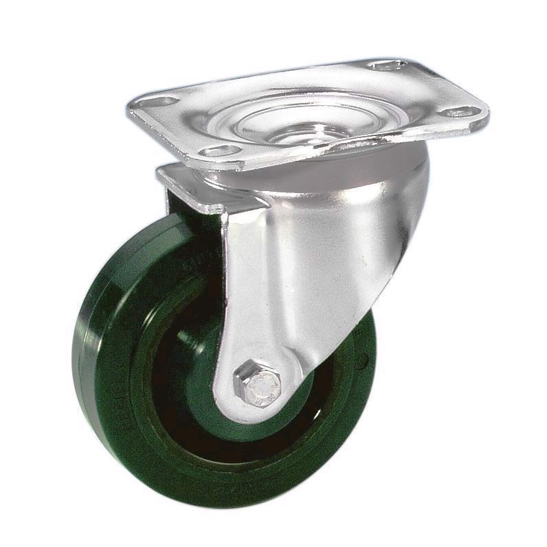 Heavy Duty Swivel Castor 100 Mm With Green Wheel   37025 fra Guitel