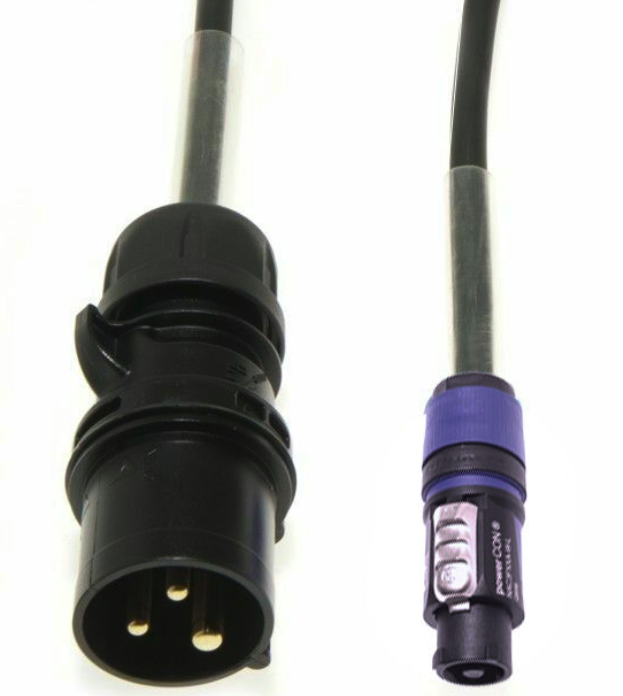 3pol Cee Med Jord Til Neutrik Powercon Blå Kabel 1 Meter fra Music2you