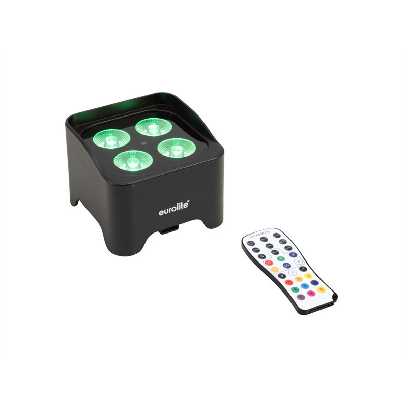 Akku Mini Up 4 Qcl Spot Mk2, 4 X 4 Watt Rgbw Led'er & Ir Remote fra Eurolite