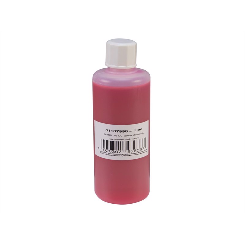 Uv Aktiv Stempelblæk 100 Ml. Transparent Rød fra Eurolite