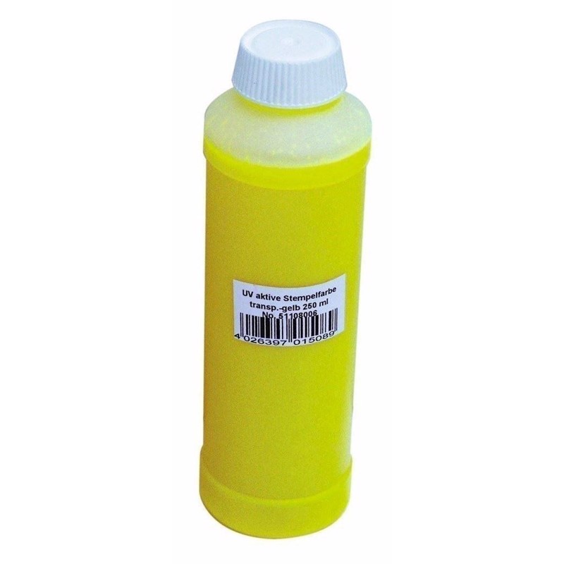 Uv Aktiv Stempelblæk 250 Ml. Transparent Gul fra Eurolite