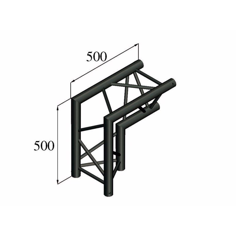 Trilock S Pac 25 2 Way Corner 90°  Black fra Alutruss