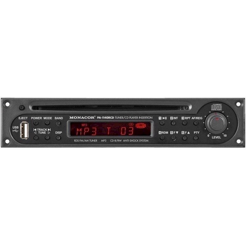 Rds Tuner Cd Player Insertion With Usb Port,   Pa 1140rcd fra Monacor
