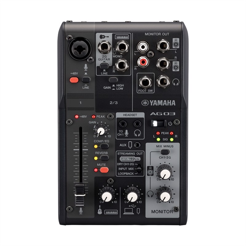 Ag03mk2   3 Ch Live Streaming Mixer Med Usb & Sofware Bundled. Sort fra Yamaha