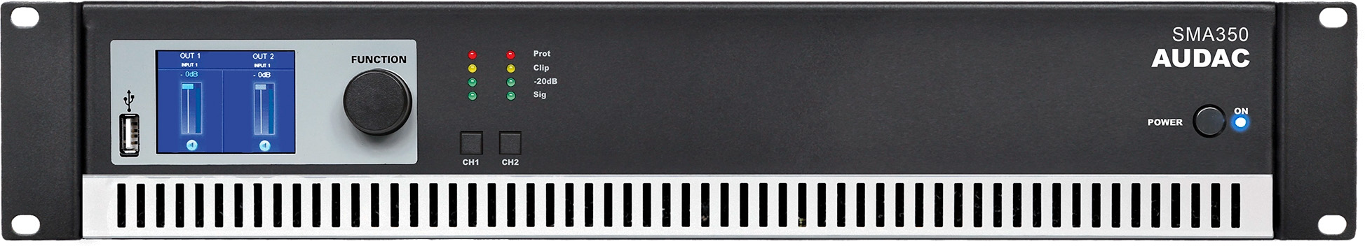 Sma350 Forstærker 2x350w   4 Ohm fra Audac