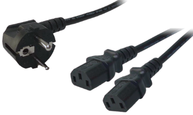 Schuko Stikprop   2 X Iec Apparat Hun Kabel   1,5 1,8 M fra Logilink