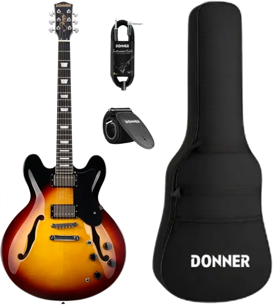Djp 1000s Elguitar Med Gigbag   Sunburst fra Donner