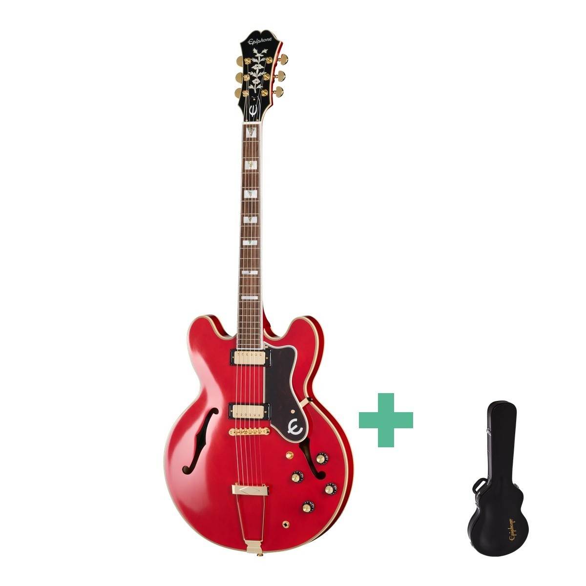 Masterbilt Gem Archer Sheraton El Guitar Cherry fra Epiphone