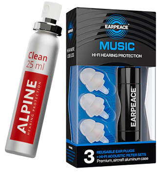 Ep10x ørepropper M. Alpine Clean   Bundle fra Earpeace