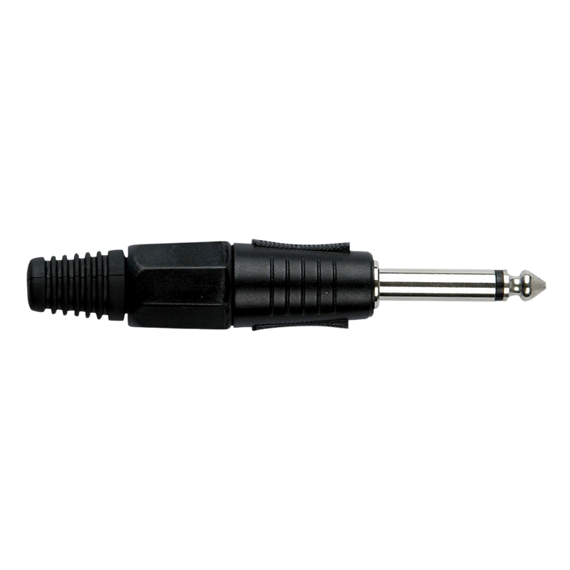 6,3 Mm Jackstik Mono Sort Hus Sort Endekappe fra Dap