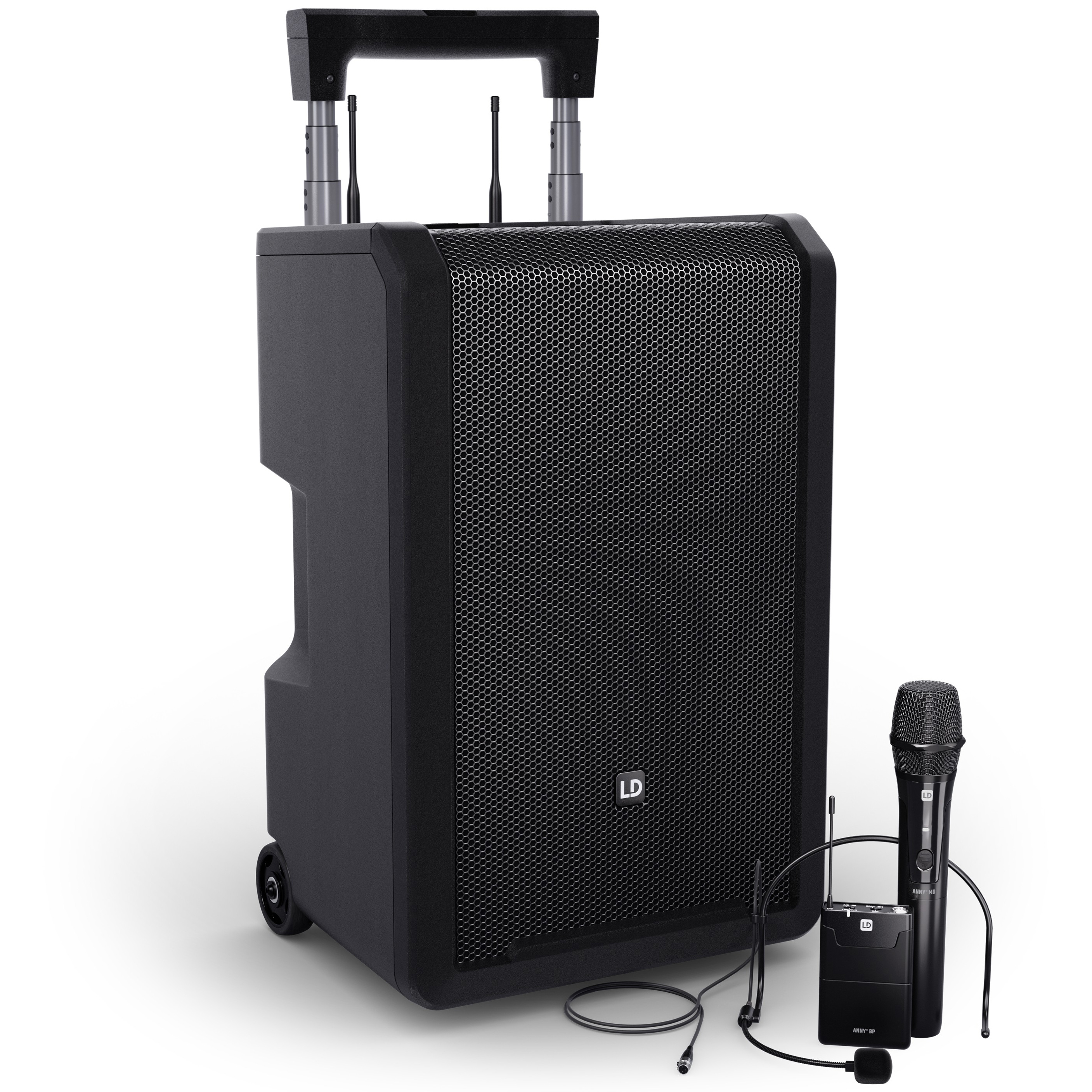 Anny 10 Hbh 2   Batteri Højttaler Med Trådløs Håndholdt + Headset B5 (584   608 Mhz) fra Ld Systems