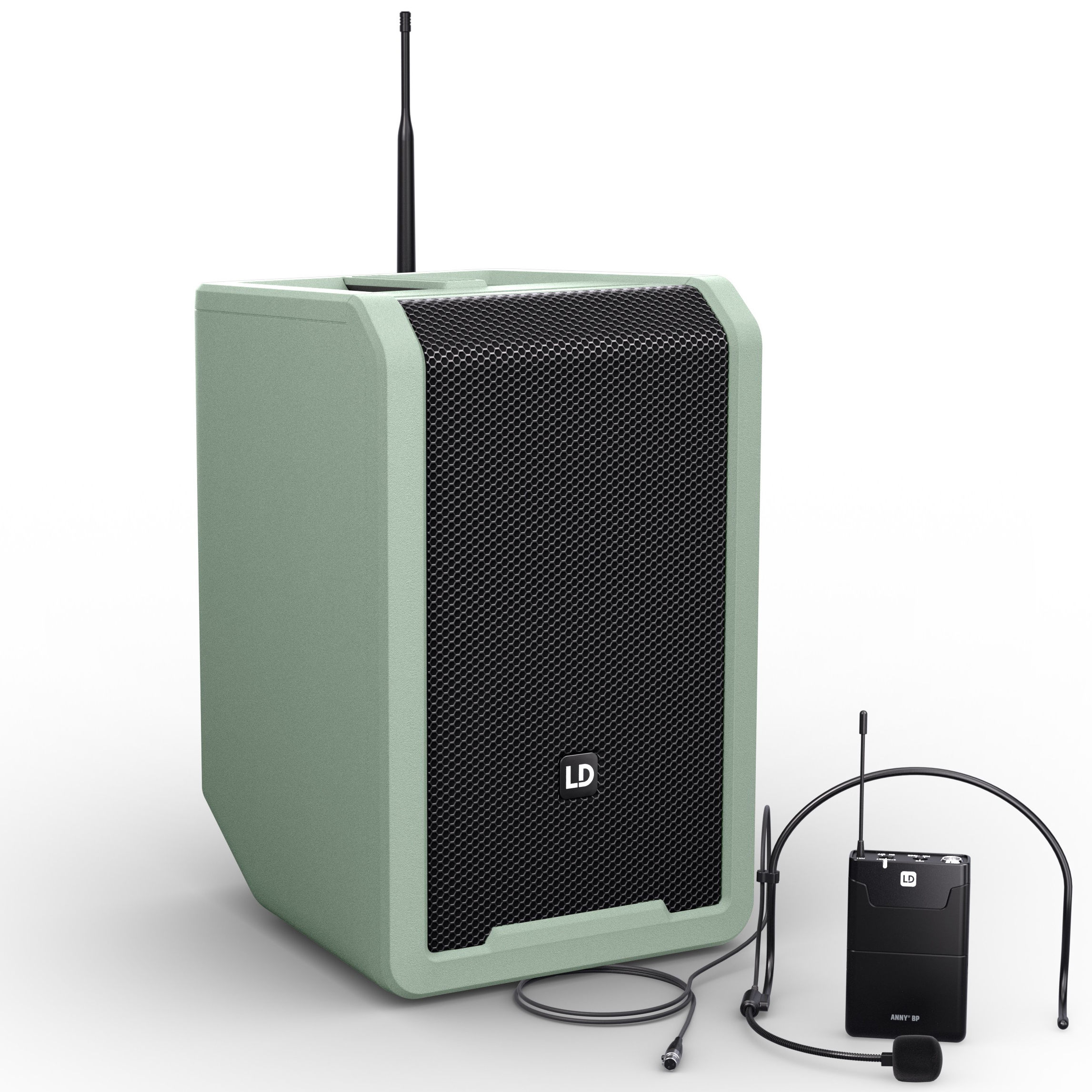 Anny 8 Bph   Batteri Højttaler Med Trådløs Headset   Grøn B5 (584   608 Mhz) fra Ld Systems