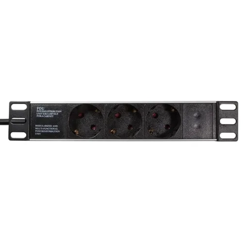 Pdu3b01 Rack Strømskinne 3x Schuko Udtag   10" 1unit fra Logilink
