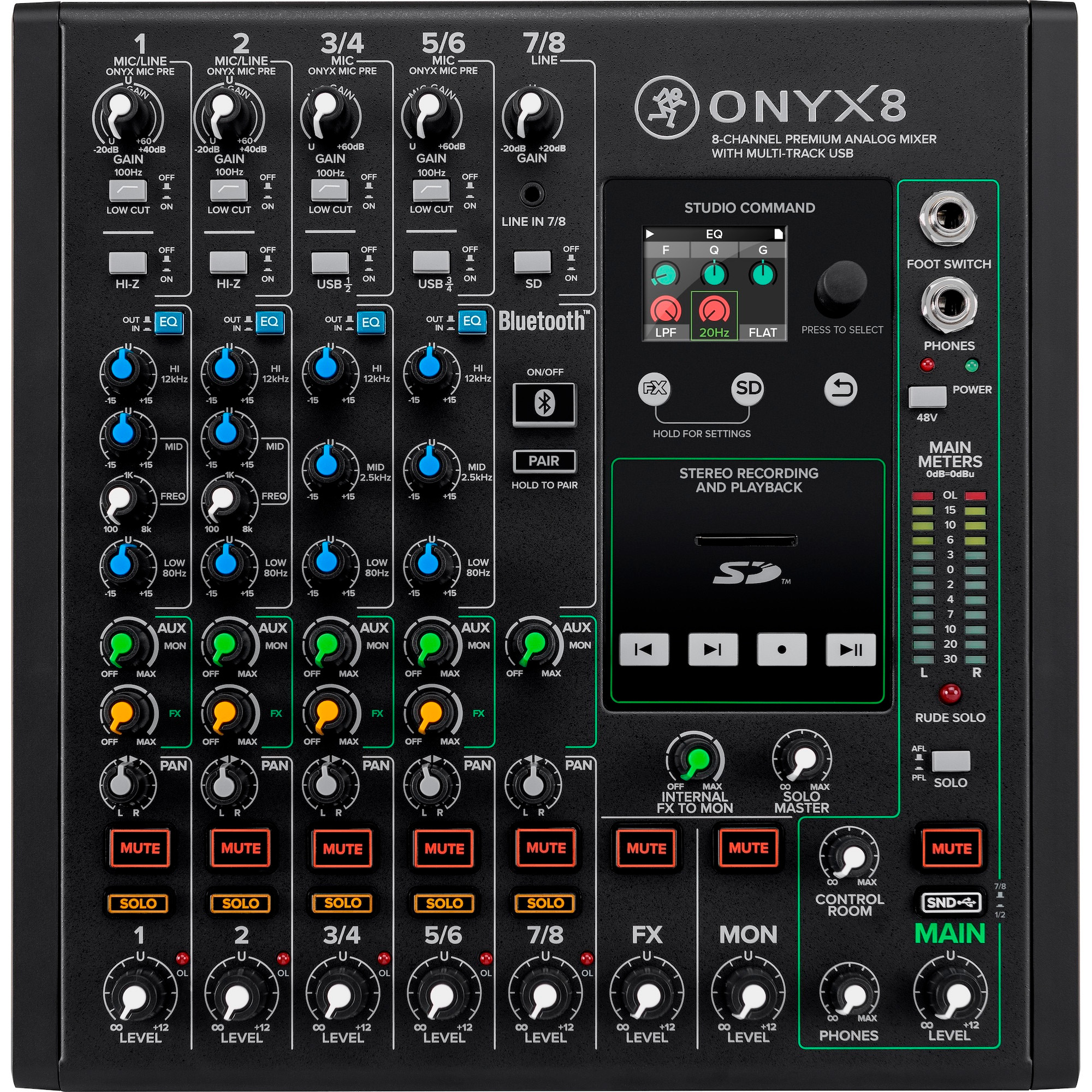 Onyx8   8 Kanals Premium Mixer Med Fx And Usb fra Mackie