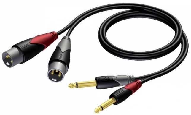 Cla708   2xjack 6,3 Mono Til 2xr 3pol Han 1,5 Meter fra Procab