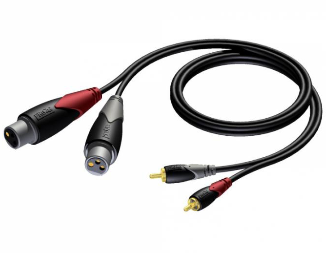 Cla705   2xr 3pol Hun Til 2xphono Rca Han Kabel 1,5 Meter fra Procab