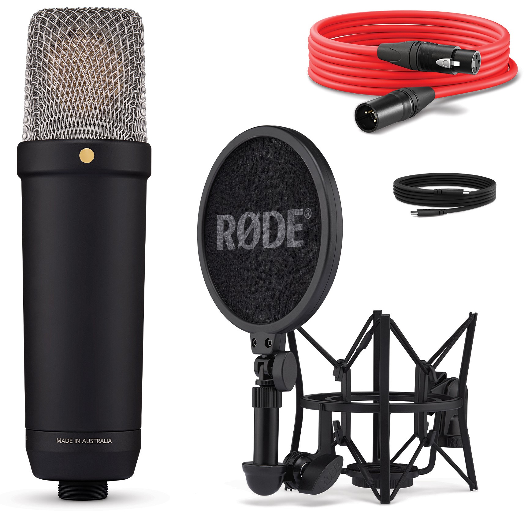 Nt1 5th Gen R + Usb C Studio Mikrofon   Sort fra Røde