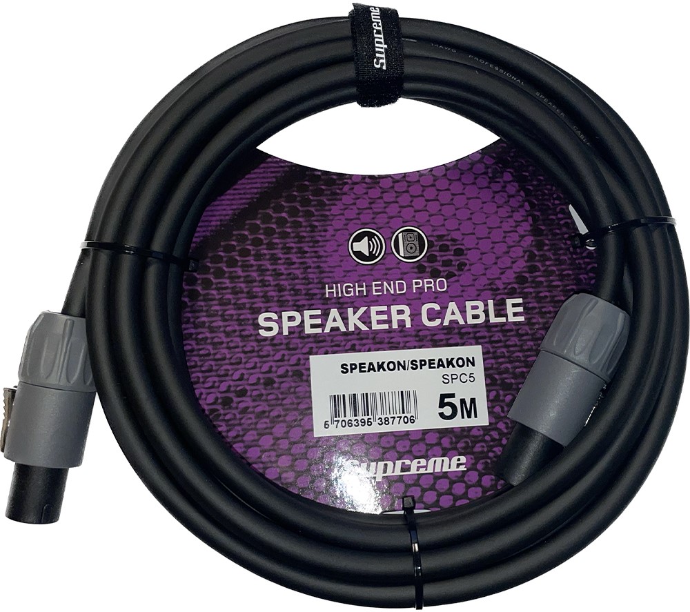 Højttaler Kabel 2x2,5mm2 Med Speakon Speakon Stik 5 Meter fra Supreme