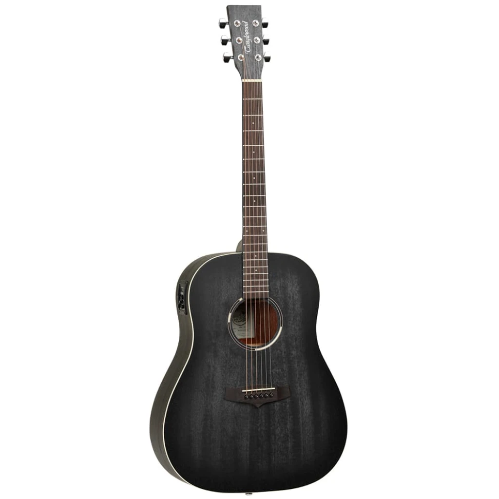 Twbbsde Blackbird Dreadnought Western Guitar Med Pickup Og Cutaway   Black Satin fra Tanglewood