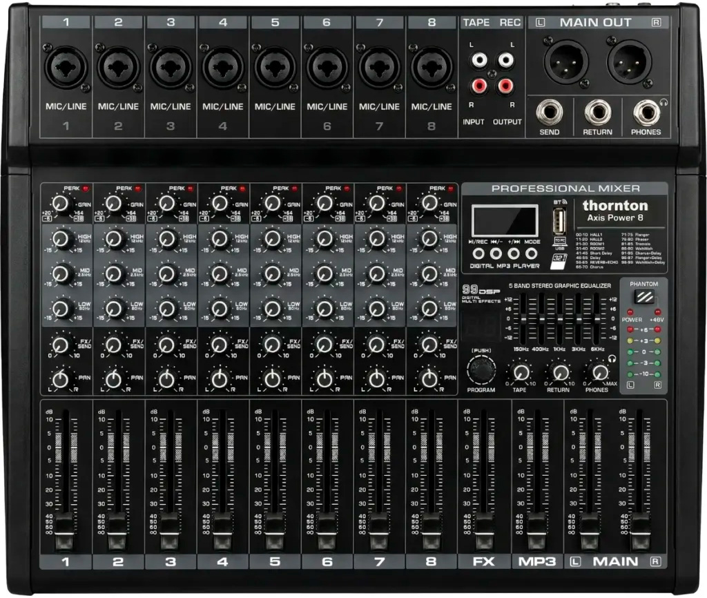 Axis Power 8 Powermixer Med Bluetooth fra Thornton