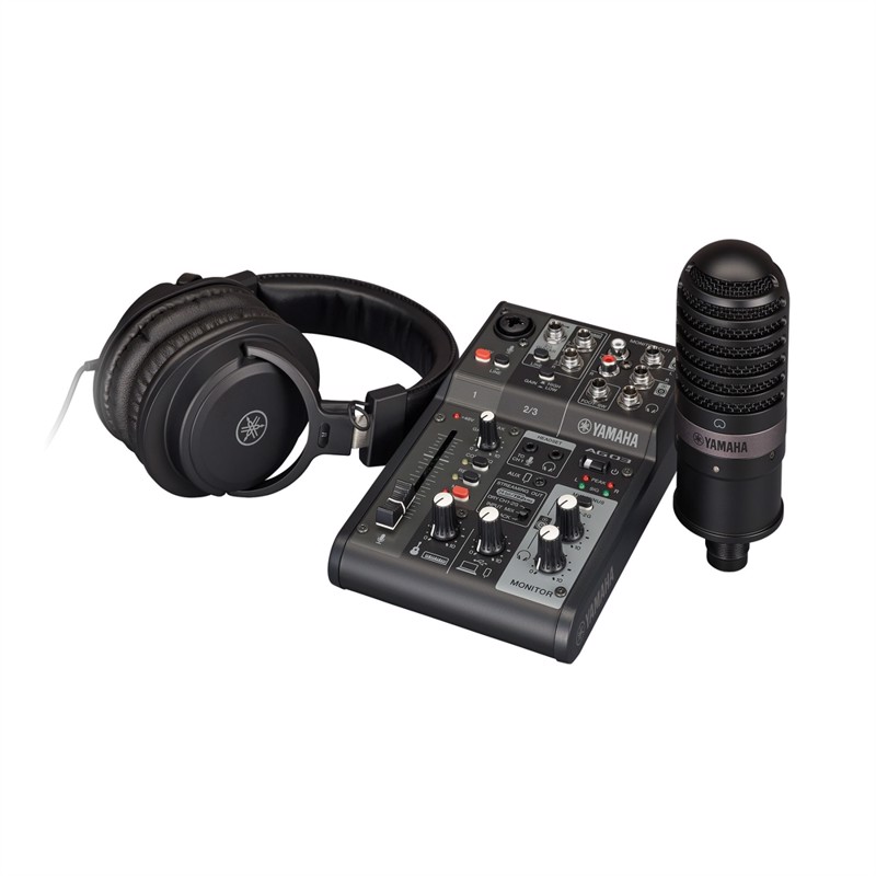 Ag03mk2 Lspk   Live Streaming Pakke: Ag03kk2 Ycm01 Mikrofon Yh Mt1 Hovedtelefoner. Sort. fra Yamaha
