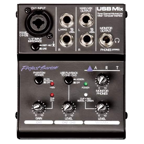 Art Mixer 3 Kanaler Med Usb Interface fra Art Proaudio