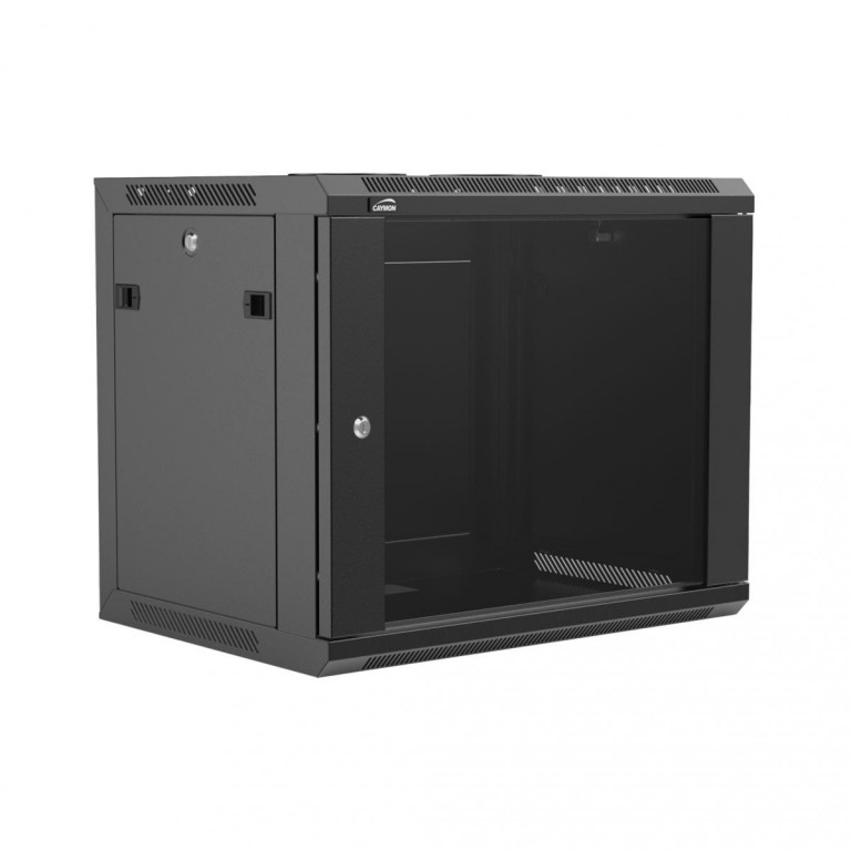 Rack Til Vægmontering 450 Mm Dyb, 9 Unit, Sort fra Caymon