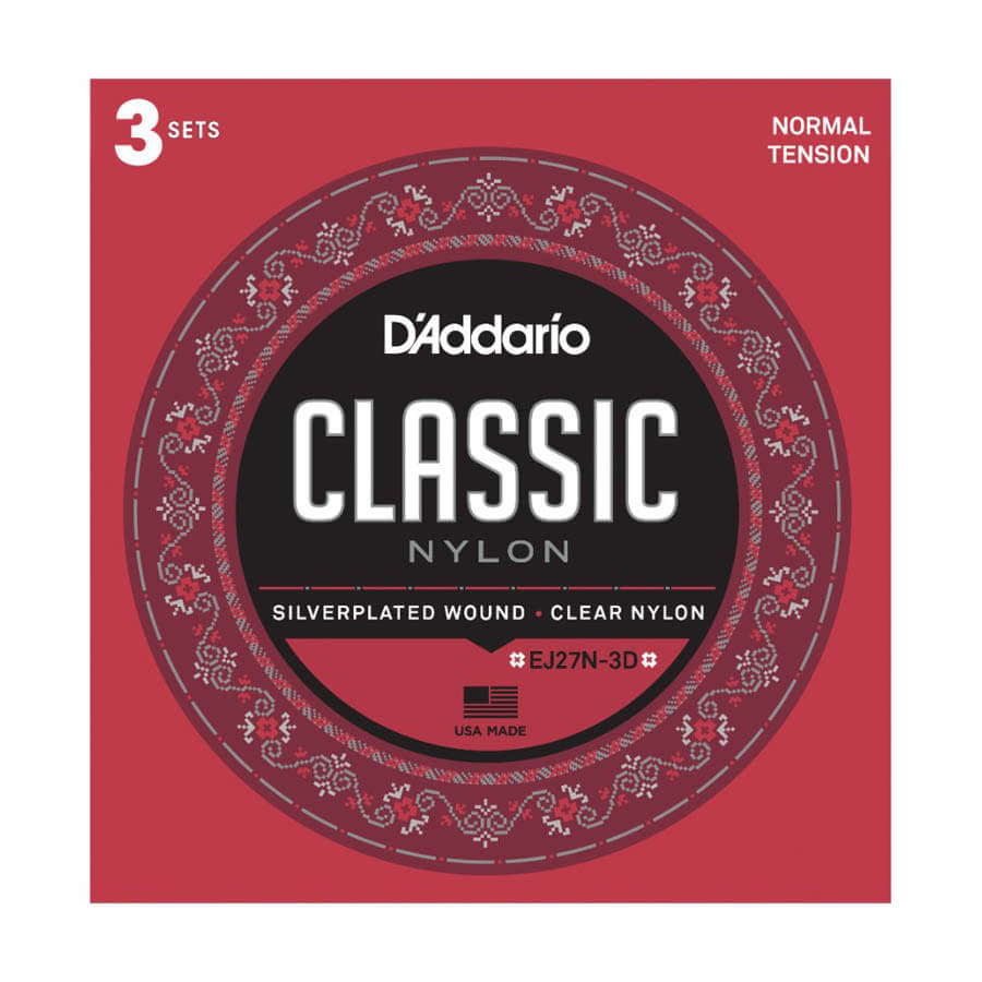 Ej27n 3d Spansk Guitar Strenge, Normal Tension (3 Sæt) fra D'addario
