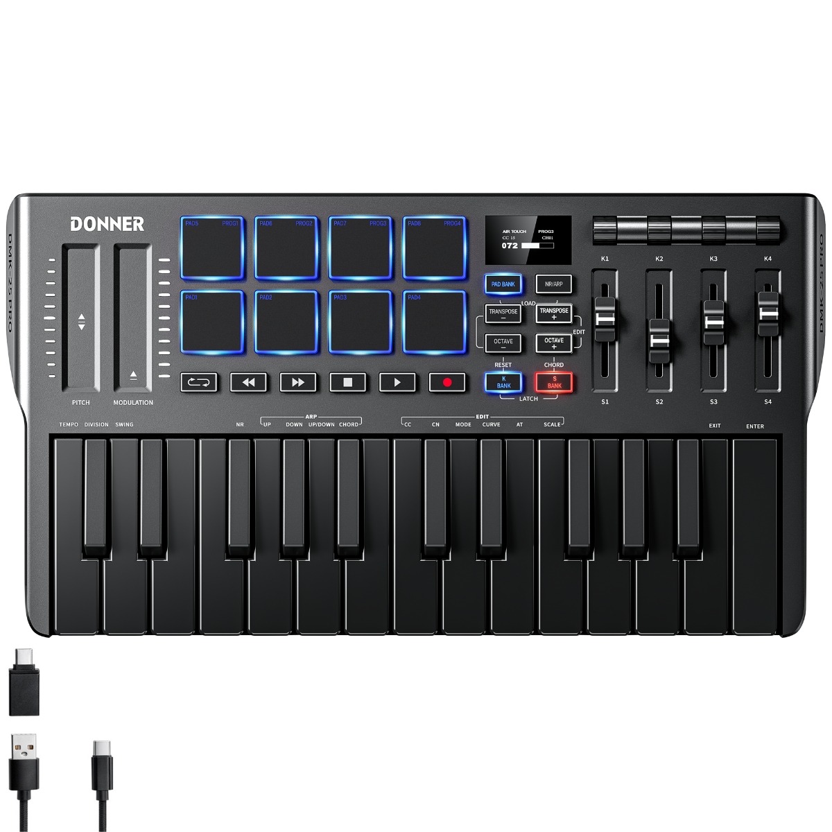 Dmk 25 Pro Midi Keyboard fra Donner