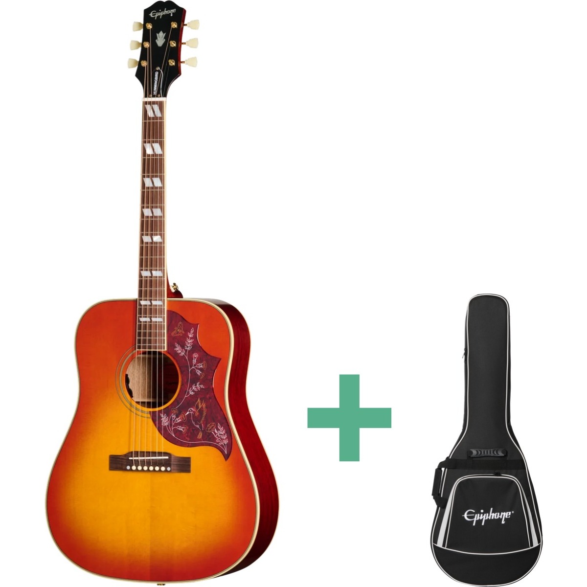 Hummingbird Standard Chsb Western Guitar Cherry Sunburst fra Epiphone