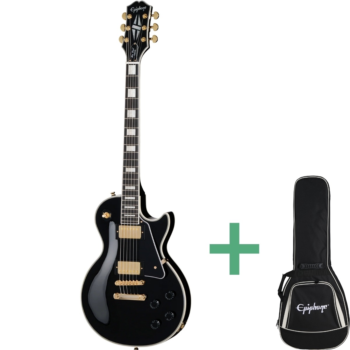 Les Paul Custom El Guitar Ebony fra Epiphone