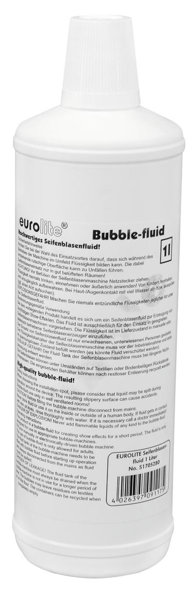 Færdigblandet Sæbeboblevæske 1 Liter fra Eurolite