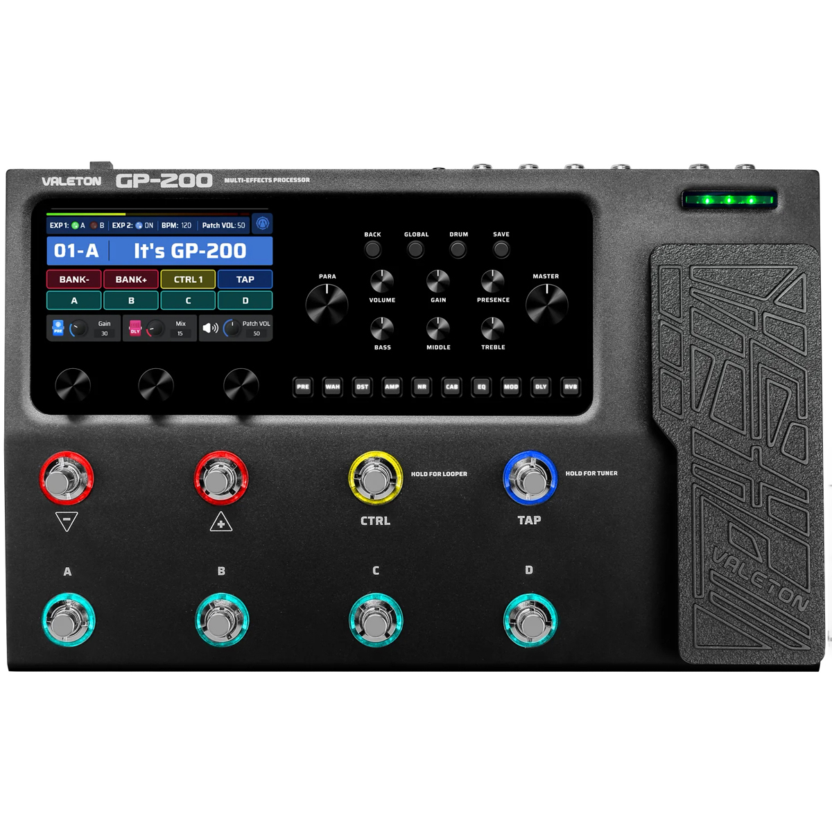 Gp 200 Guitar Multieffekt Pedalboard fra Valeton