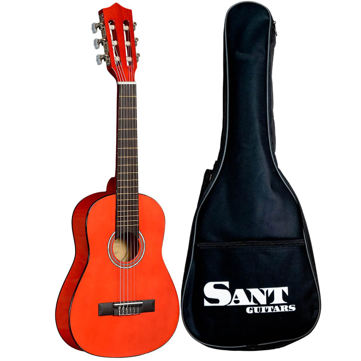 Cj 30 Rd   1 2 Spansk Børne Guitar   Rød fra Sant Guitars