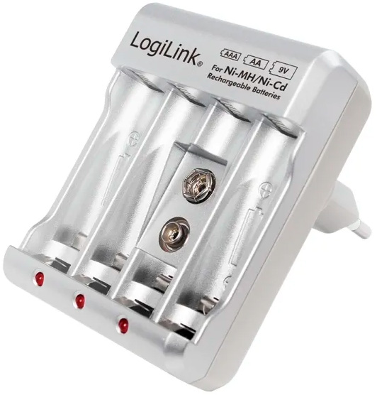 Batterioplader Genopladelige Aa   Aaa   9v Batterier fra Logilink