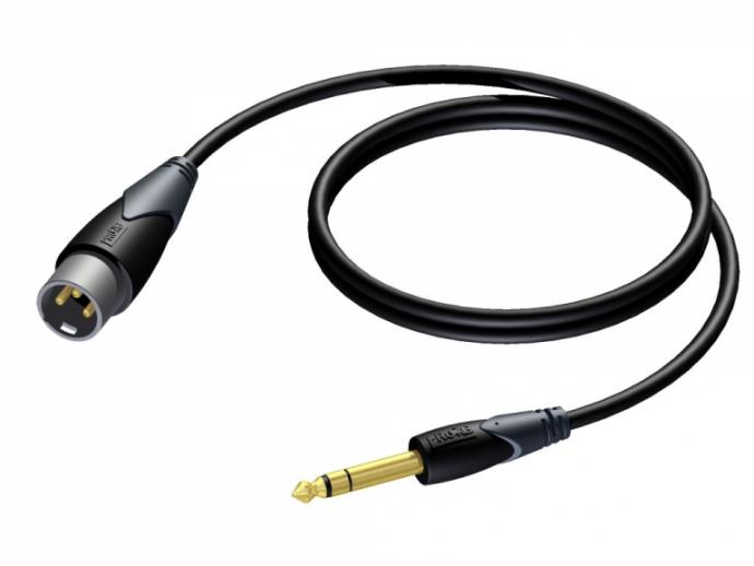Cla724   Jack 6,3mm Han Stereo Til R 3pol Han Kabel 1,5 Meter fra Procab