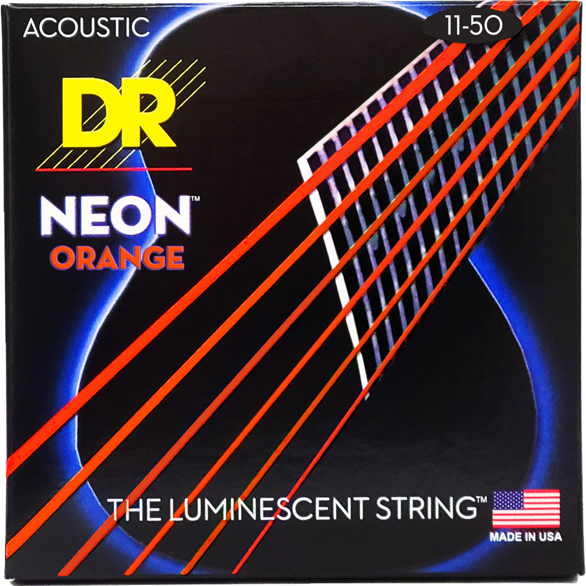 Noa11 Neon Orange Western Guitar Strenge, 011 050 fra Dr Strings