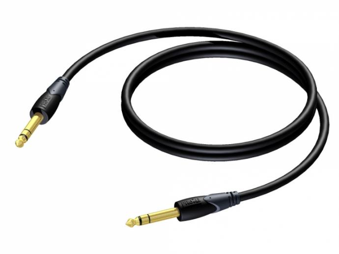 Cla610   Jack 6,3mm Stereo Han Til Han Kabel 1,5 Meter fra Procab
