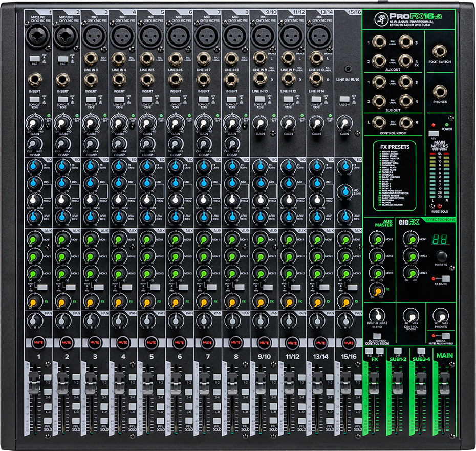 Profx16v3   16 Kanals Mixer Med Fx And Usb fra Mackie