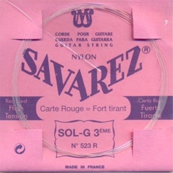 523r G3 Lose Konzert Gitarrensaite, Rot fra Savarez