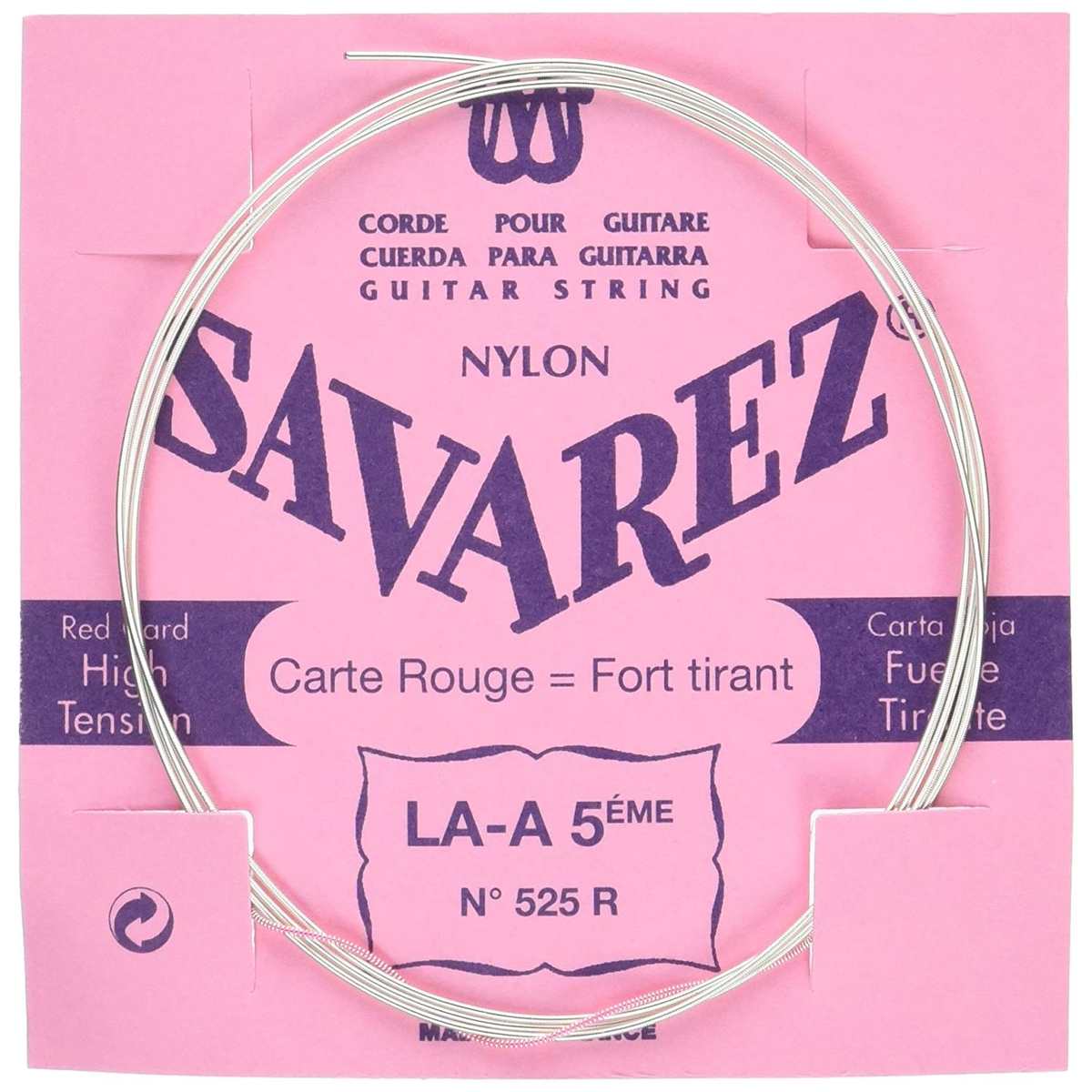 525r A5 Lose Konzert Gitarrensaite, Rot fra Savarez